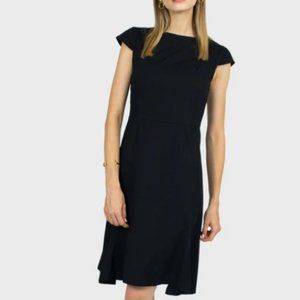 Maven Women Organic Cotton Black block print dress office business minimal
